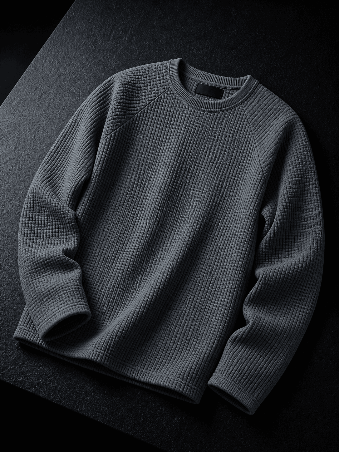 RYT Core Waffle Raglan Tee in Blue Grey
